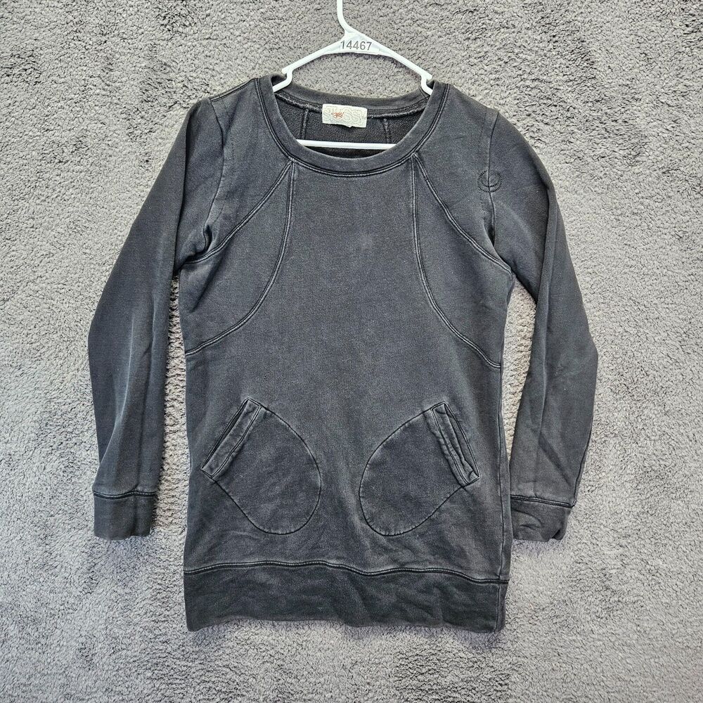 Stussy Sweatshirt Girls Size Medium Black Crewneck Pullover‎